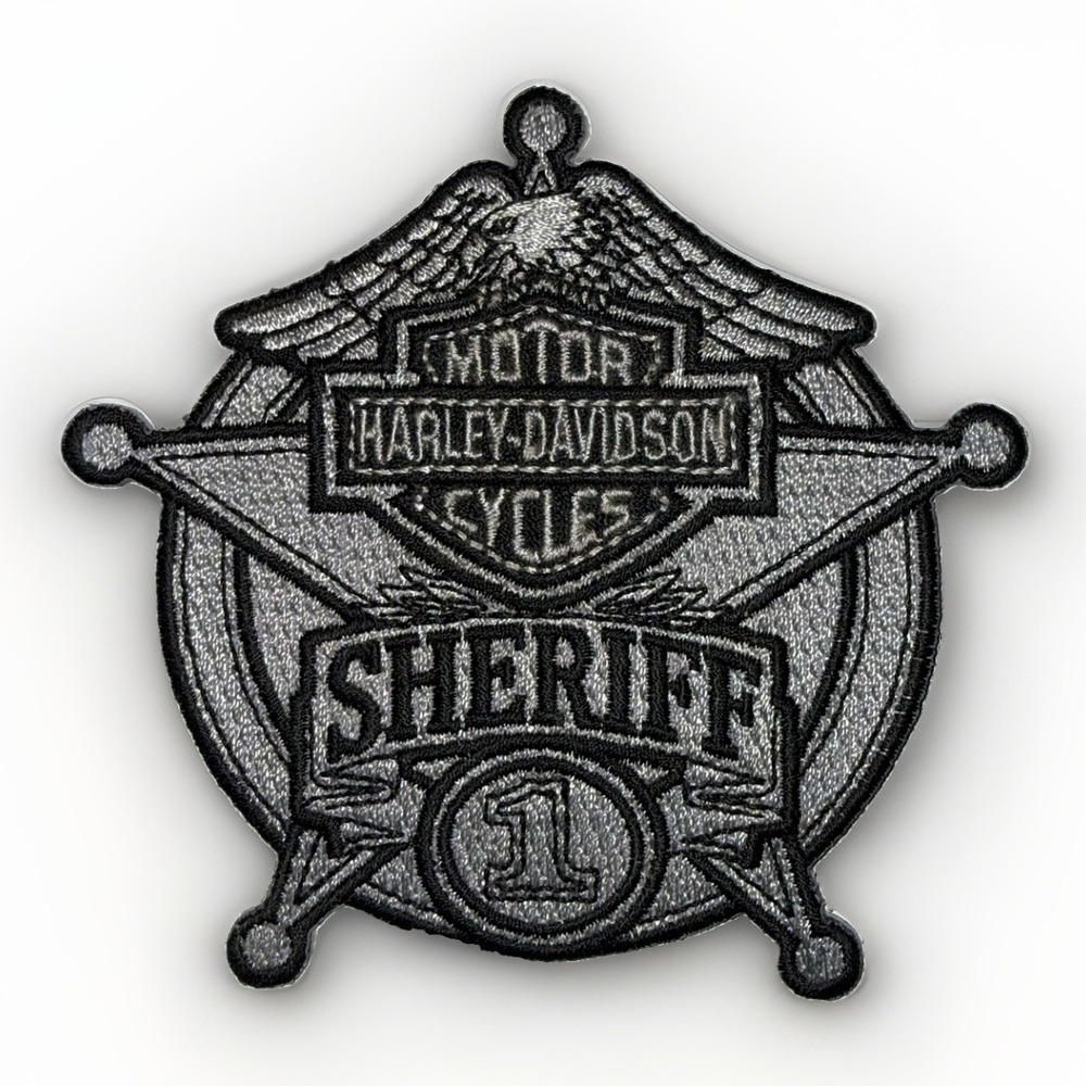 Harley Davidson Sheriff 1 Patch 3.5" Eagle Motorcycle Biker Embroidered Sew On
